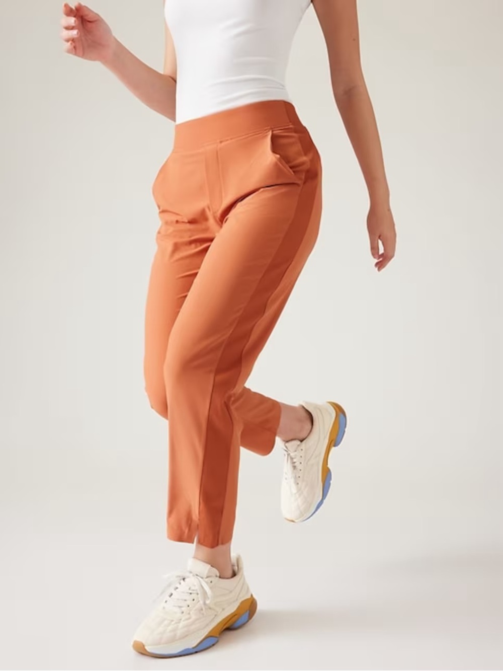 Athleta Brooklyn Mid-rise Ankle Pant Lightweight Travel Size 14 Sunbaked Clay